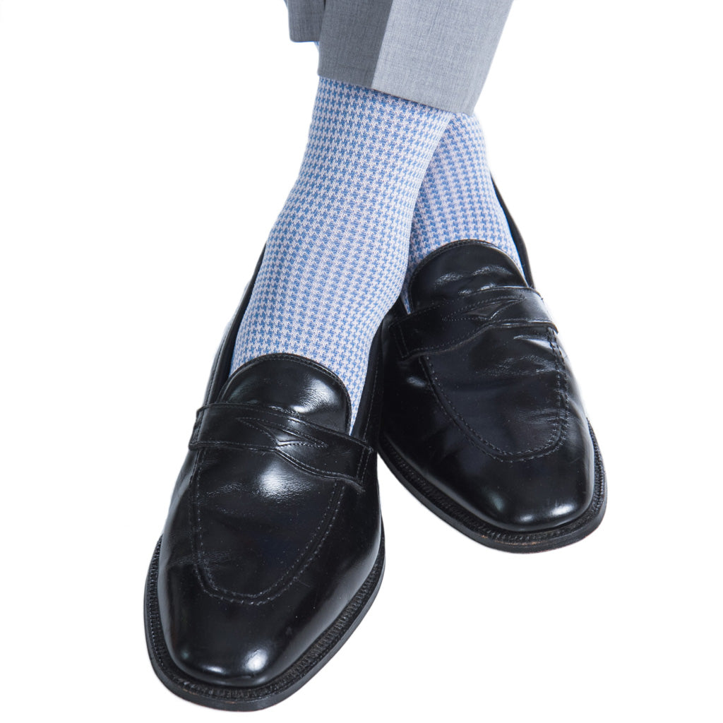 Made-USA-Azure-Blue-Pink-Houndstooth-Sock