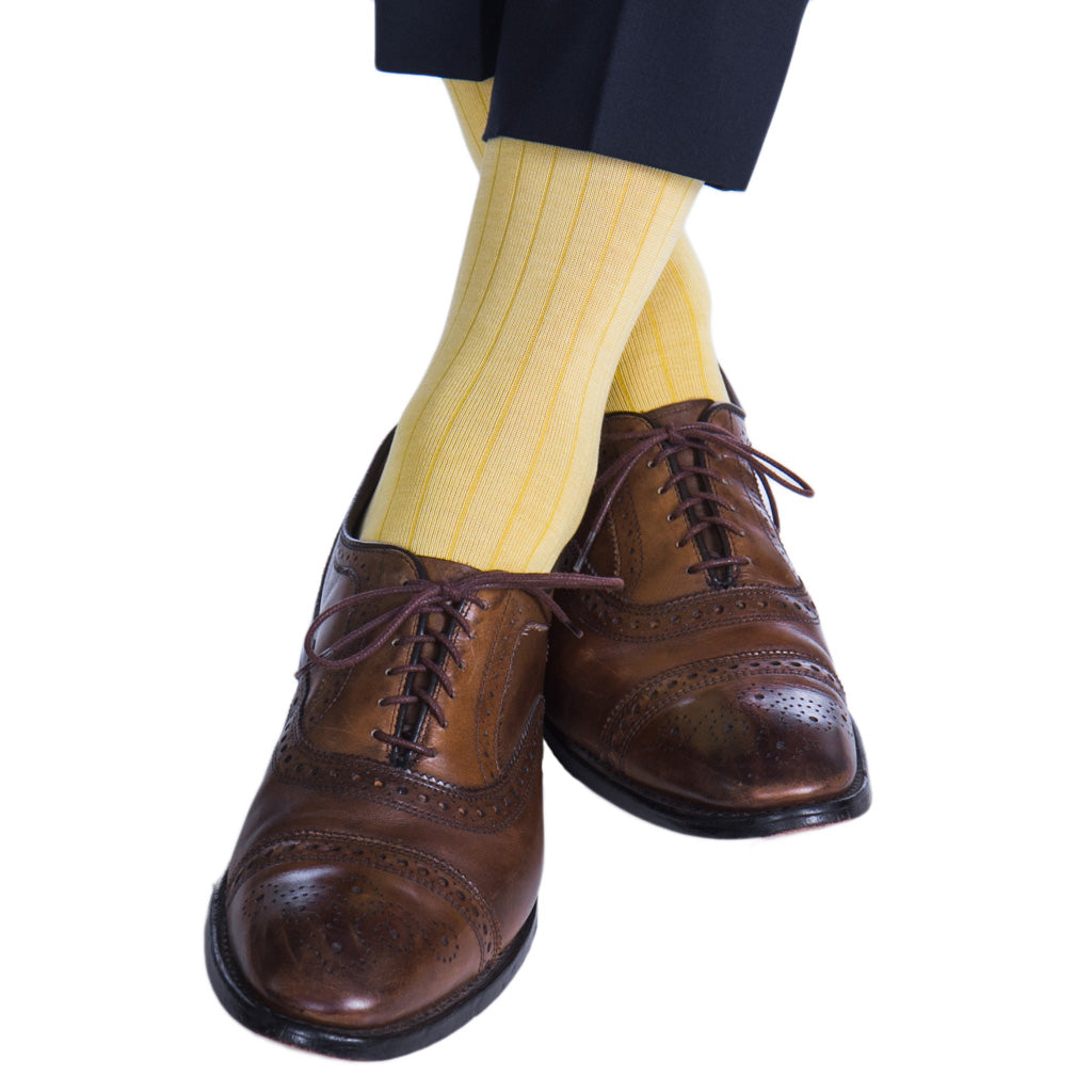 USA-Made-Lemon-Yellow-Cotton-Sock