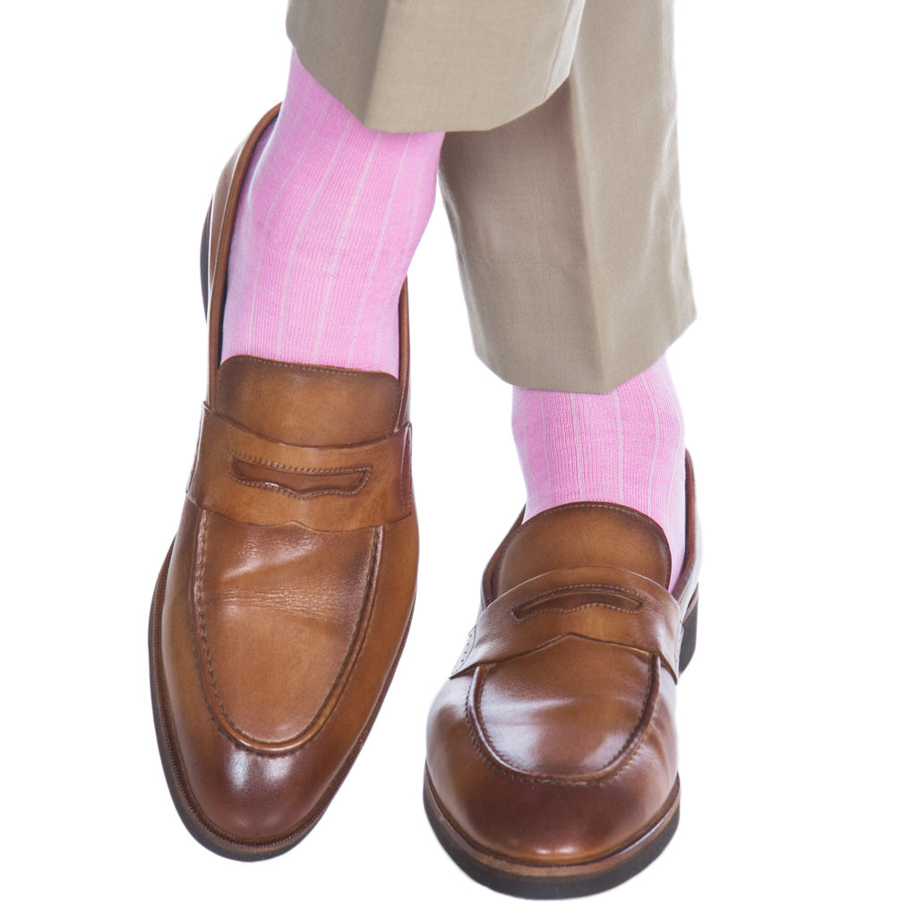 Pink-Cotton-Ribbed-Sock