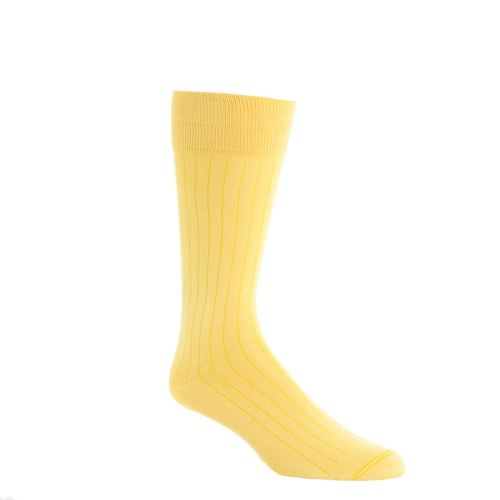 Over-the-Calf-Lemon-Yellow-Cotton-Sock