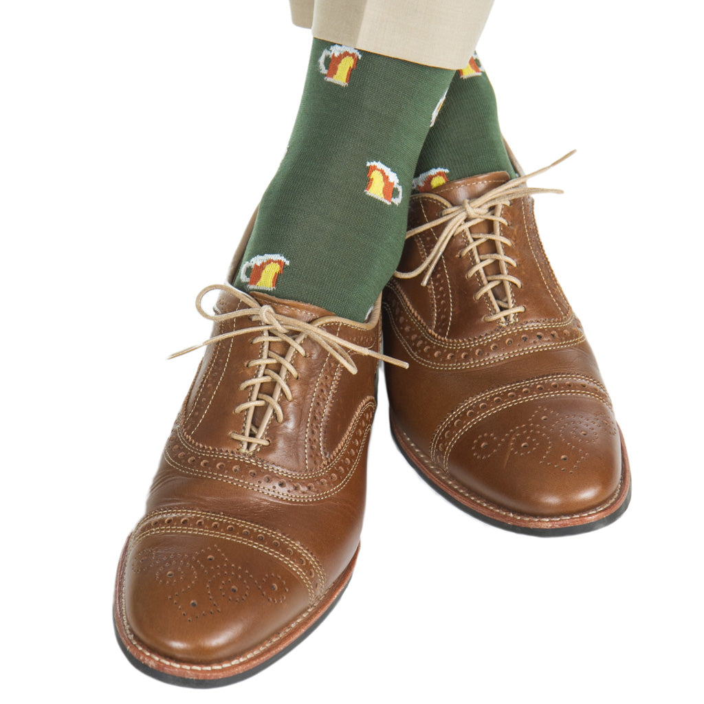 Forest-Green-Socks-With-Beer