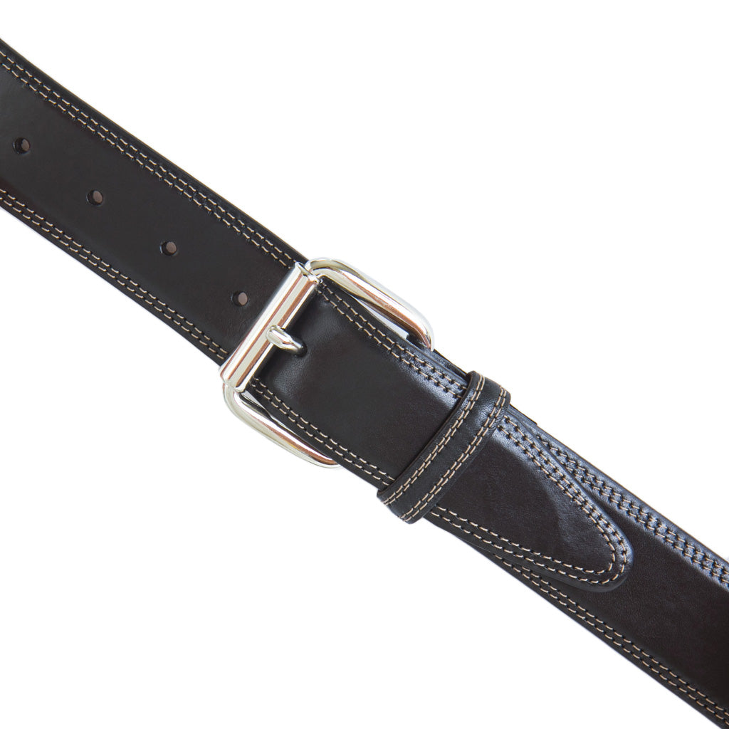 Best Black Leather Belt • Roller Buckle Belt • Made In The USA