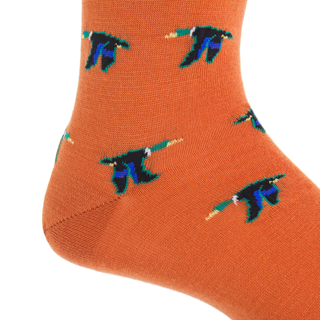 Burnt-Orange-Mallard-Wool-Sock