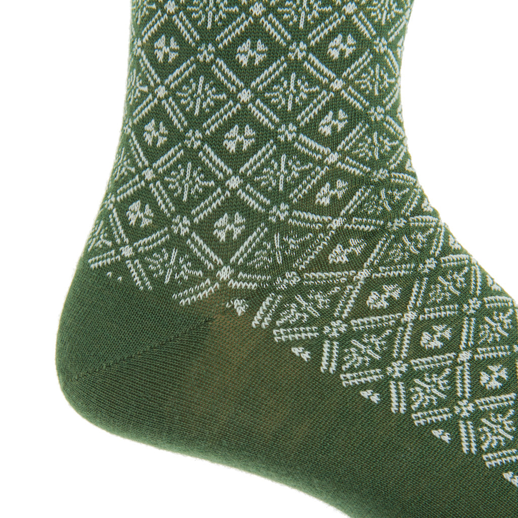 Mid-Calf-Green-Cream-Sock